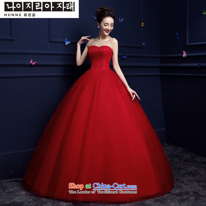 The spring and summer of 2015 New hannizi_ won with minimalist alignment with Chest straps red bride wedding Code RedXXL