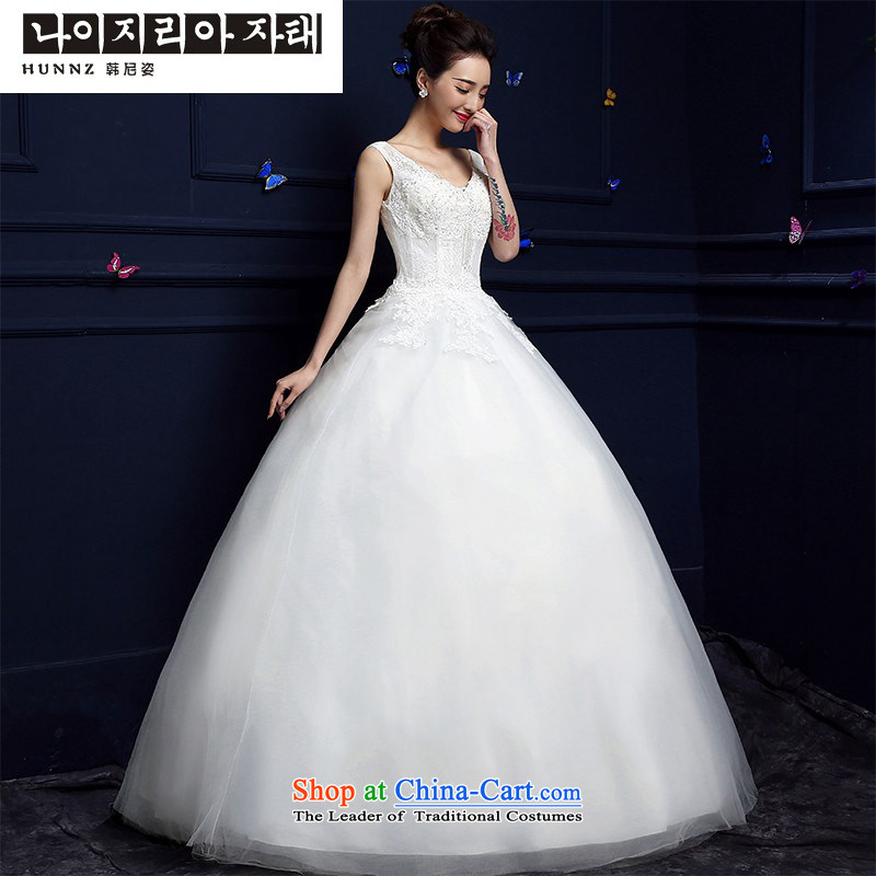 The spring and summer of 2015 New hannizi, shoulders minimalist Korean style with lace larger female to align the bride wedding white , Korea, XXL, hannizi) , , , shopping on the Internet