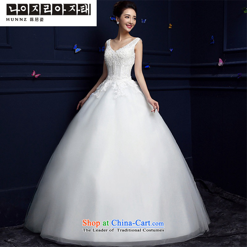 The spring and summer of 2015 New hannizi, shoulders minimalist Korean style with lace larger female to align the bride wedding white , Korea, XXL, hannizi) , , , shopping on the Internet