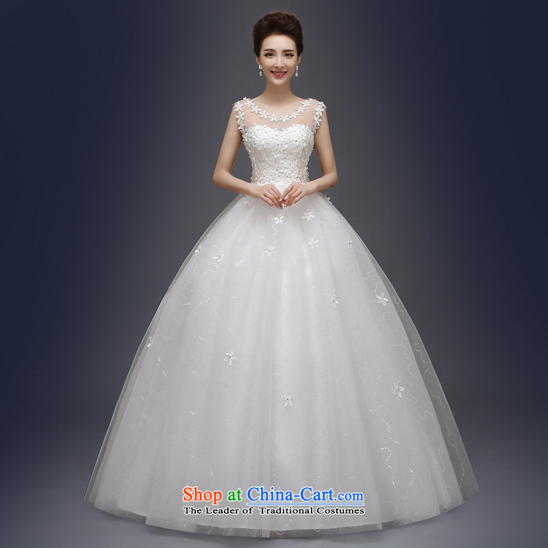 Love Su-lan wedding dresses Korean minimalist shoulders to align graphics thin marriages a field shoulder wedding WhiteM