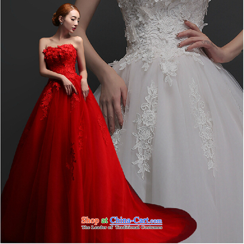 2015 bride quality custom anointed chest straps spring wedding dresses red stylish long tail luxury, new White M, photography pure love bamboo yarn , , , shopping on the Internet
