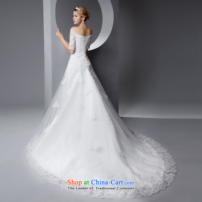 The spring and summer of 2015 New hannizi, simple and stylish large to align the Sau San slotted shoulder small trailing video thin white XXL, bride wedding, Gigi Lai (hannizi won) , , , shopping on the Internet