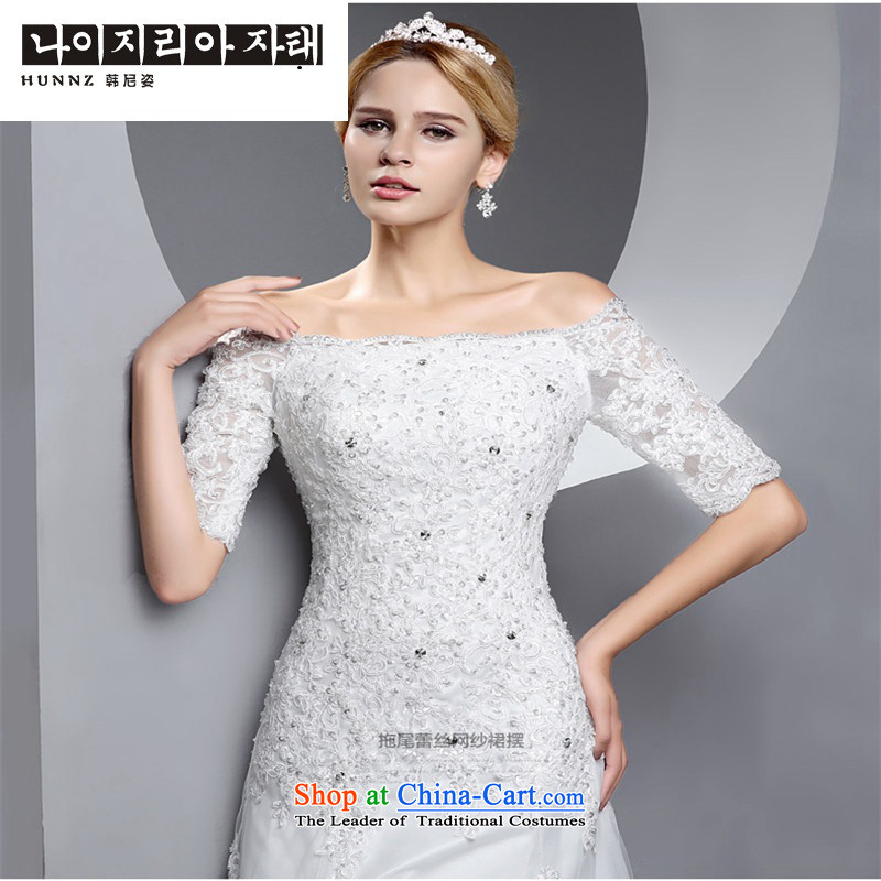 The spring and summer of 2015 New hannizi, simple and stylish large to align the Sau San slotted shoulder small trailing video thin white XXL, bride wedding, Gigi Lai (hannizi won) , , , shopping on the Internet