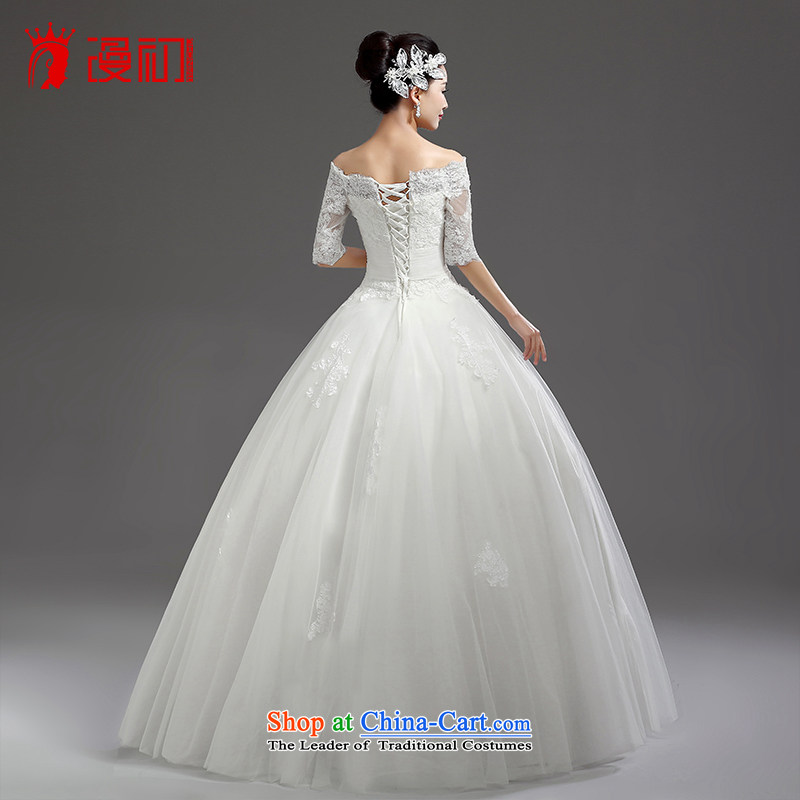 In the early 2015 new definition of Japan and South Korea in the first field shoulder cuff lace wedding marriages bon bon skirt wedding white S early man , , , shopping on the Internet