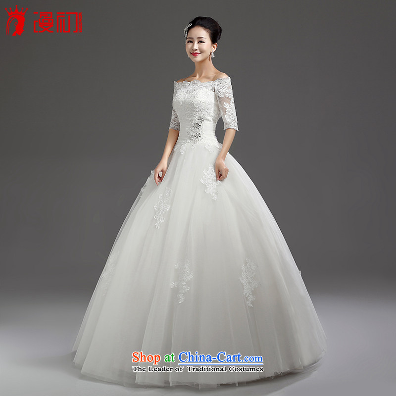 In the early 2015 new definition of Japan and South Korea in the first field shoulder cuff lace wedding marriages bon bon skirt wedding white S early man , , , shopping on the Internet