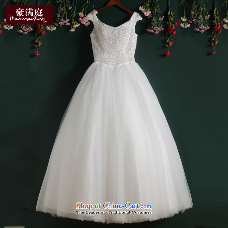 Ho to align the full Chamber bride wedding shoulders v-neck in the stylish and simple large 2015 new wedding dresses A skirt white S Ho full Chamber , , , shopping on the Internet