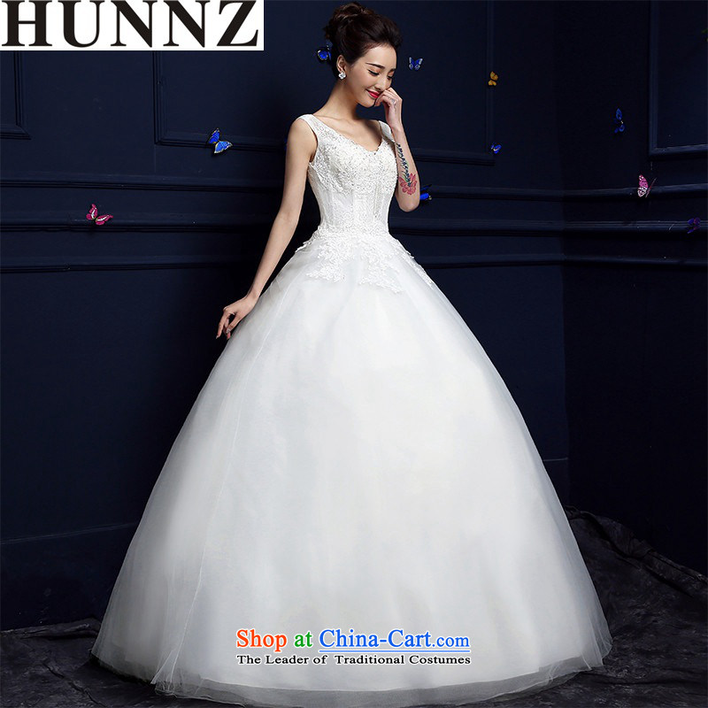 Hunnz    new spring and summer Korean fashion bon bon skirt lace deep V shoulders minimalist bride wedding white M,HUNNZ,,, shopping on the Internet