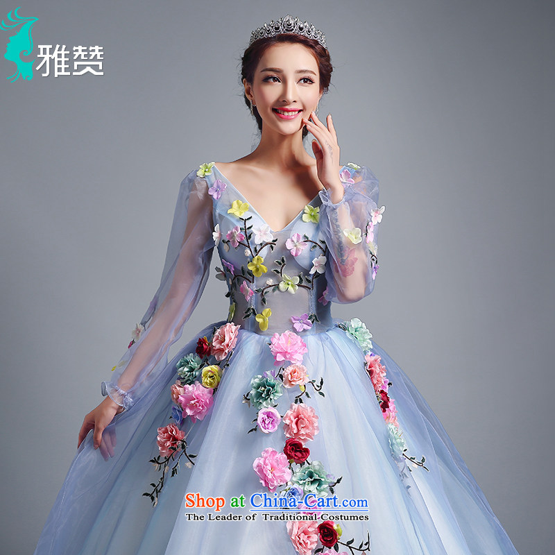 Jacob Chan Photo building theme flower Wedding Dress Photography color chiffon new 2015 summer and fall of long-sleeved tail Align to align bon bon skirt to Jacob Chan, XL,) YAZAN) , , , shopping on the Internet