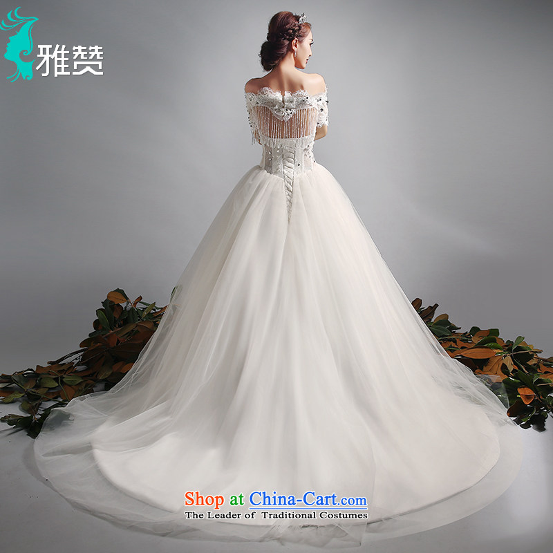 Jacob Chan bride tail wedding dresses the word shoulder the new summer 2015 fluoroscopy married off-chip chiffon short-sleeved stream to align the wedding dress, and tail) S, Jacob Chan (YAZAN) , , , shopping on the Internet