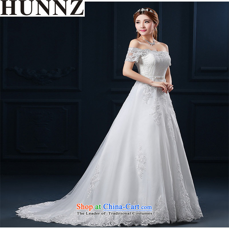     Korean-style New 2015 HUNNZ word, shoulder lace small trailing straps stylish bride wedding white XXL,HUNNZ,,, shopping on the Internet