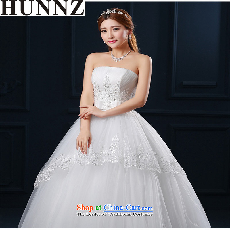 Hunnz    Korean Style New spring and summer and chest bon bon skirt retro straps lace bride is simple and stylish wedding white L,HUNNZ,,, shopping on the Internet