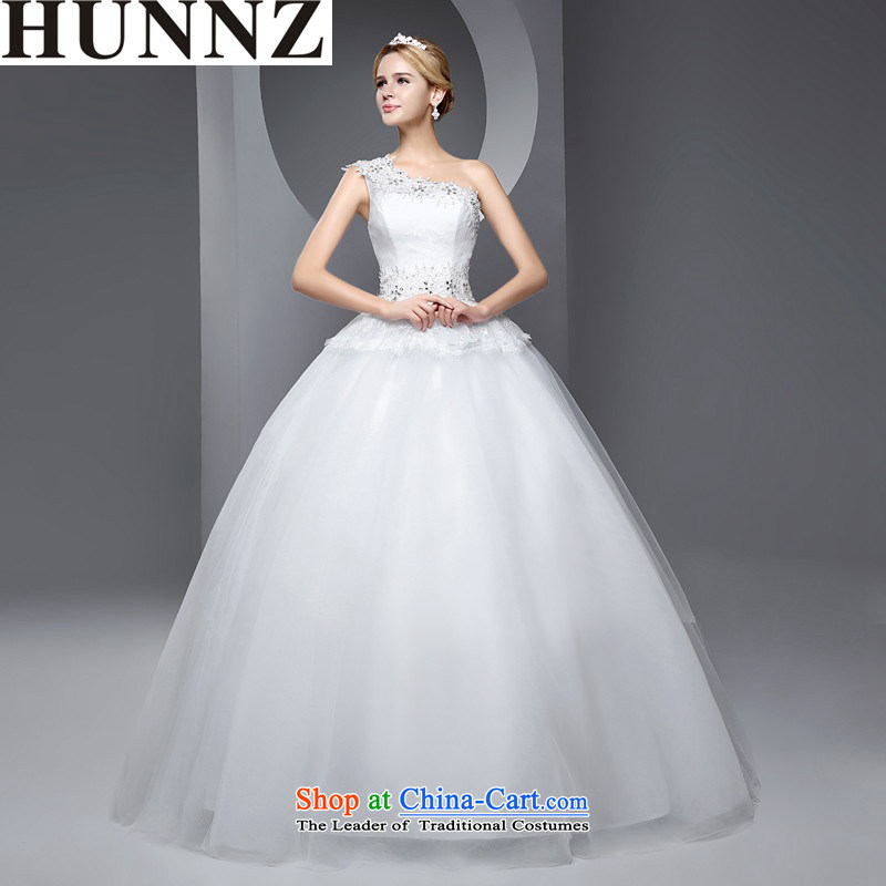 Stylish bride 2015 HUNNZ spring and summer new shoulder straps bon bon skirt to align the bride wedding white L,HUNNZ,,, shopping on the Internet