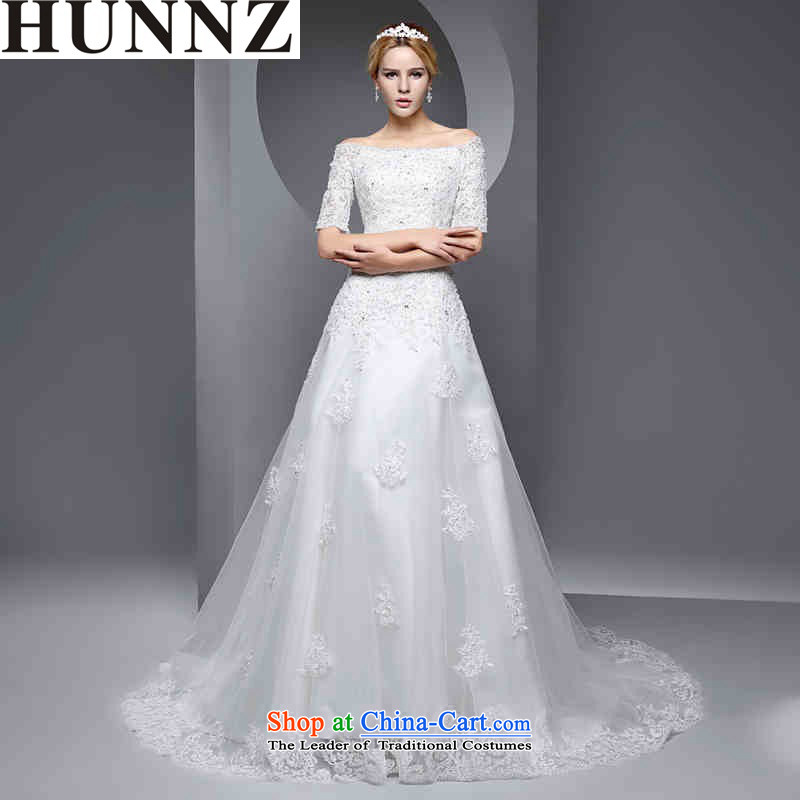 2015 Fashion Korean-style HUNNZ new spring and summer small tail in cuff strap is simple and classy bride wedding whiteL
