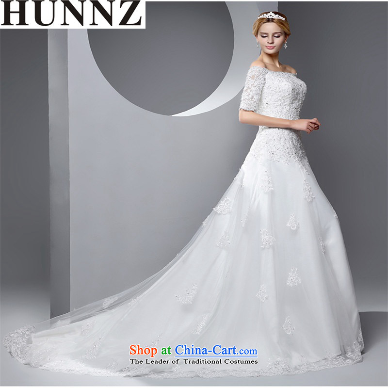 2015 Fashion Korean-style HUNNZ new spring and summer small tail in cuff strap is simple and classy bride wedding white L,HUNNZ,,, shopping on the Internet