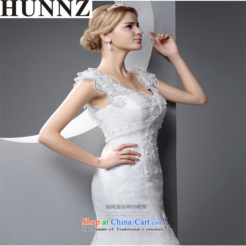 Hunnz     simple and stylish large Sau San 2015 new spring and summer strap video thin atmospheric bride wedding white XXL,HUNNZ,,, shopping on the Internet