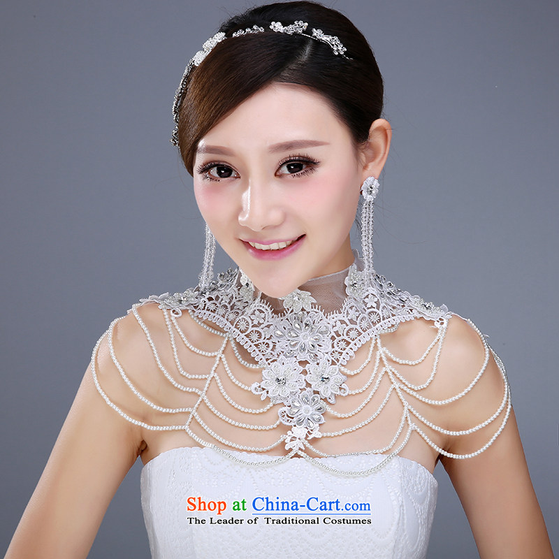 New bride jewelry three Kit Crystal Shoulder Drill Link was adorned with earrings headdress wedding Jewelry marry yarn accessories shoulder chain, Yi love is , , , shopping on the Internet