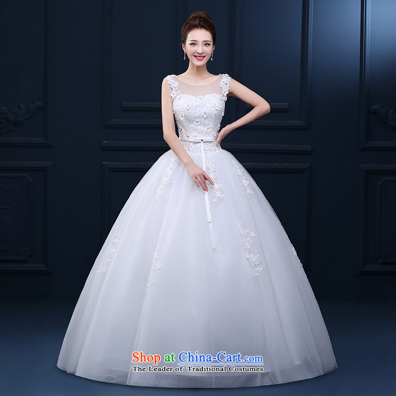 Pure Love bamboo yarn 2015 bride quality custom word shoulder and chest straps spring wedding dresses to align the red stylish upmarket New WhiteM