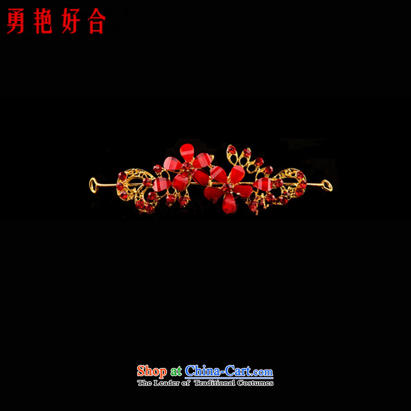 Yong-yeon and bride Head Ornaments kits wedding accessories red water drilling wedding dress clothing accessories for toasting champagne classical necklace jewelry red crown necklace, earrings Yong-yeon and shopping on the Internet has been pressed.