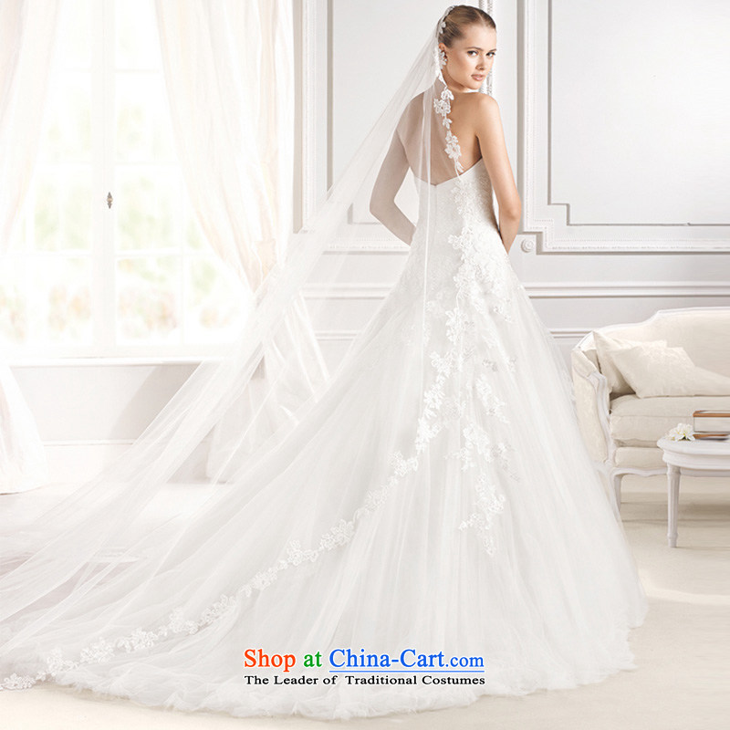 2015 Autumn and winter new stylish Western big anointed chest wedding dresses large tail custom long tail video thin white M strap design, plumbing, , , , shopping on the Internet