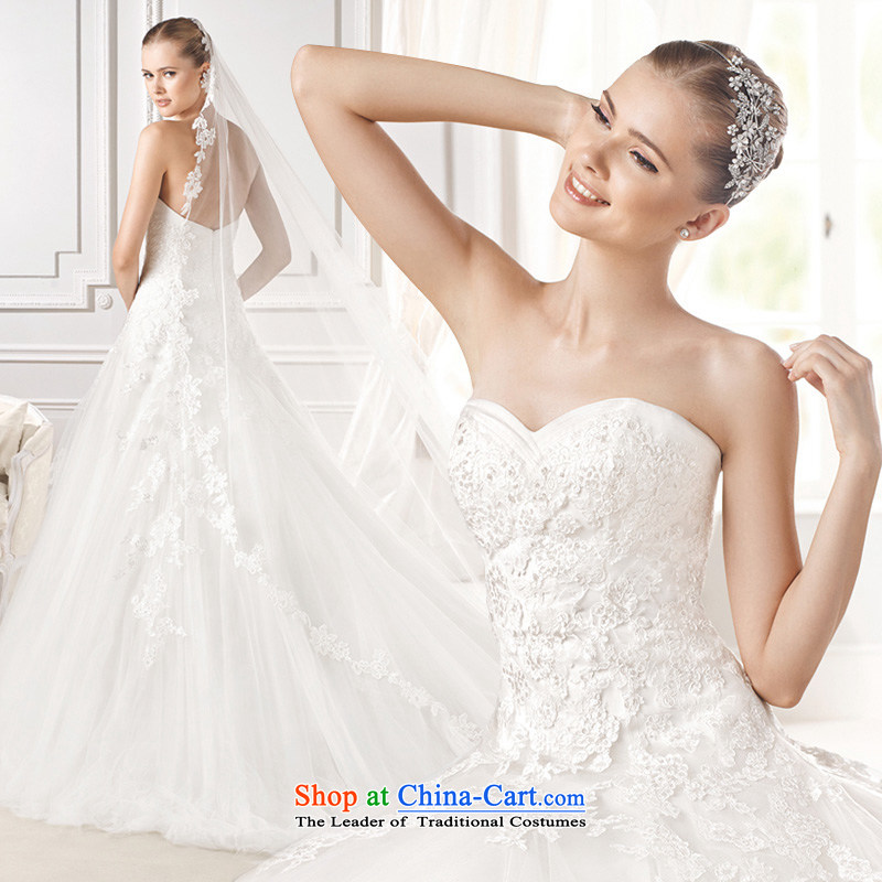 2015 Autumn and winter new stylish Western big anointed chest wedding dresses large tail custom long tail video thin white M strap design, plumbing, , , , shopping on the Internet