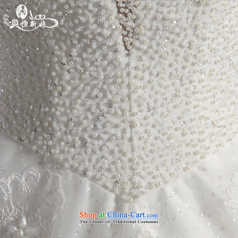 Noritsune bride Wedding 2015 Summer Korean staple pearl shoulders oversized tail straps wedding dresses customizable White M noritsune bride shopping on the Internet has been pressed.
