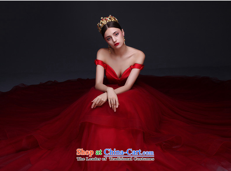 Noritsune bride Wedding 2015 Summer new red retro-wiping the chest deep V shoulder large tail sexy wedding new product pre-sale temperament outstanding red S picture, prices, brand platters! The elections are supplied in the national character of distribution, so action, buy now enjoy more preferential! As soon as possible.