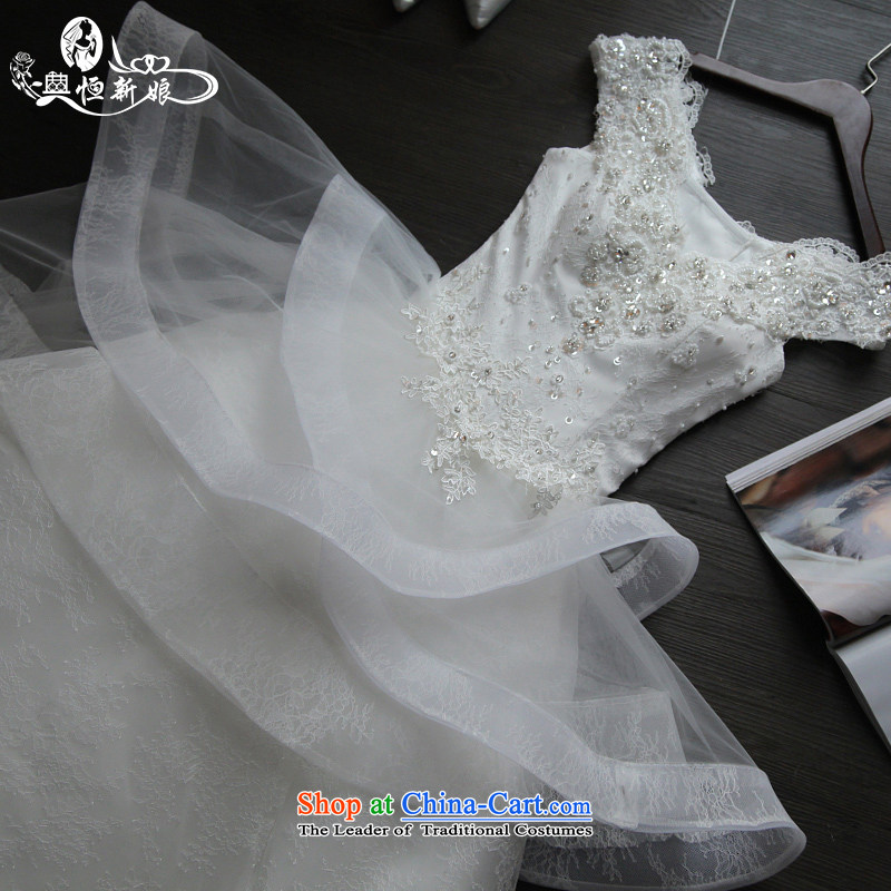 Noritsune bride female wedding Summer 2015 new Korean lace large tail and chest of the word shoulder wedding upscale White gauze new products for the pre-sale of fine white M noritsune custom bride shopping on the Internet has been pressed.