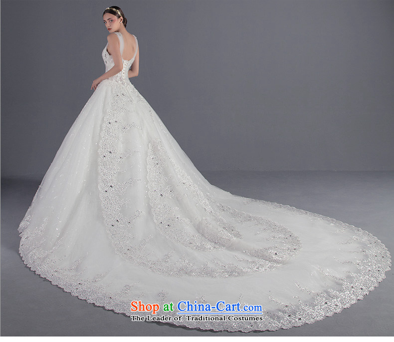 Noritsune bride upscale wedding dresses 2015 Summer new Korean deep V back lace strap shoulders major tail wedding new pre-sale of fine white XL pictures, Custom Price, brand platters! The elections are supplied in the national character of distribution, so action, buy now enjoy more preferential! As soon as possible.