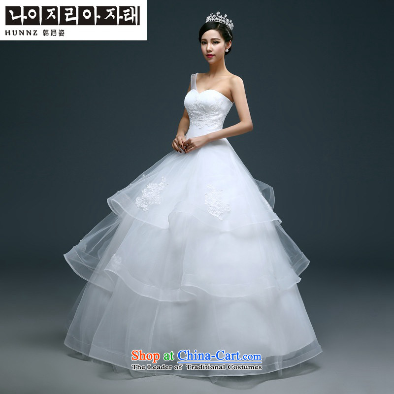 Name of the new 2015 hannizi spring and summer Korean fashion bon bon skirt shoulder large Sau San bride wedding White XL, Korea, Gigi Lai (hannizi) , , , shopping on the Internet