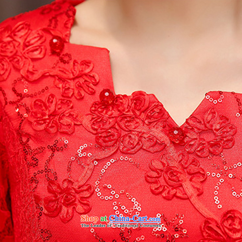 New Korea 2015 Sau San long-sleeved wedding dress autumn Sau San wild lace long-sleeved wedding dresses autumn female RED M Heung Golan (XGN) , , , shopping on the Internet