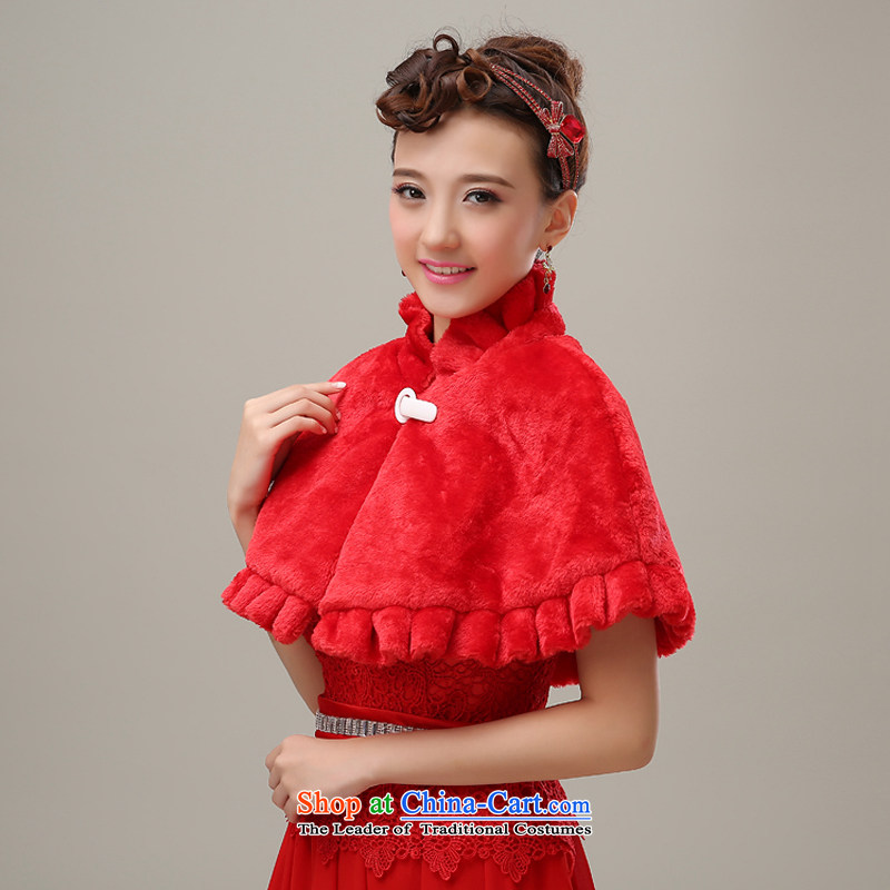 Embroidered is new for 2014 bride wedding dresses shawl winter new cloak-bride shawl, is nothing but a gross red embroidered bride shopping on the Internet has been pressed.