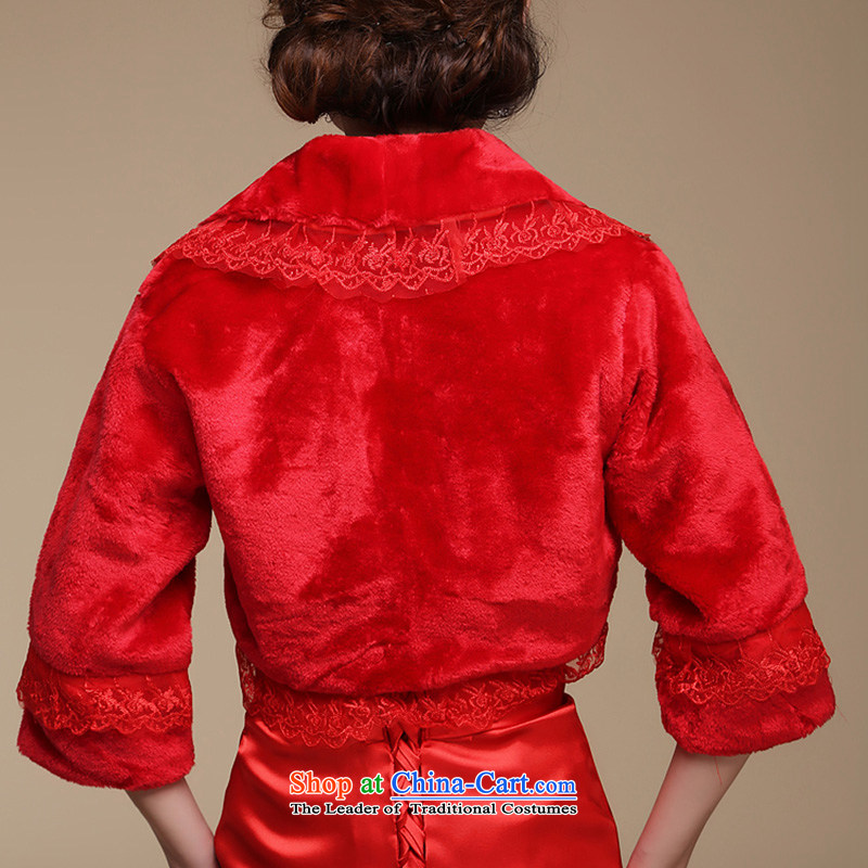 Embroidered is the new bride bride 2014 shawl marriage shawl lace gross ball roll collar short-sleeved gross shawl in large red red, embroidered bride shopping on the Internet has been pressed.