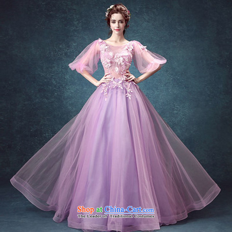 The purple blossoms back bride services Annual Dinner of the bows show moderator wedding dresses 2015 New 1911 made no allowance in size, so Peng (AIRANPENG) , , , shopping on the Internet