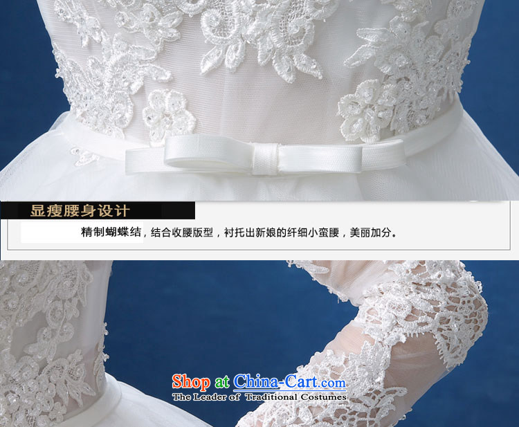 Every 2015 new one Connie field shoulder for long-sleeved lace large tail wedding dresses and stylish Korean Sau San video thin package in shoulder cuff trailing white wedding pictures, prices, S brand platters! The elections are supplied in the national character of distribution, so action, buy now enjoy more preferential! As soon as possible.