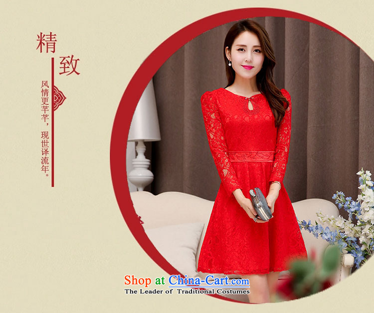 Ya-ting stylish shops fall 2015 new Korean dresses HSZM1526 elegant red XL Photo, prices, brand platters! The elections are supplied in the national character of distribution, so action, buy now enjoy more preferential! As soon as possible.