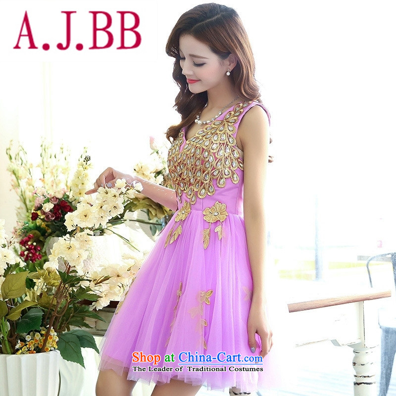Ya-ting stylish shops fall 2015 new Korean version of the noble and elegant and stylish pet dress HSZM1517  L,A.J.BB,,, Purple Shopping on the Internet