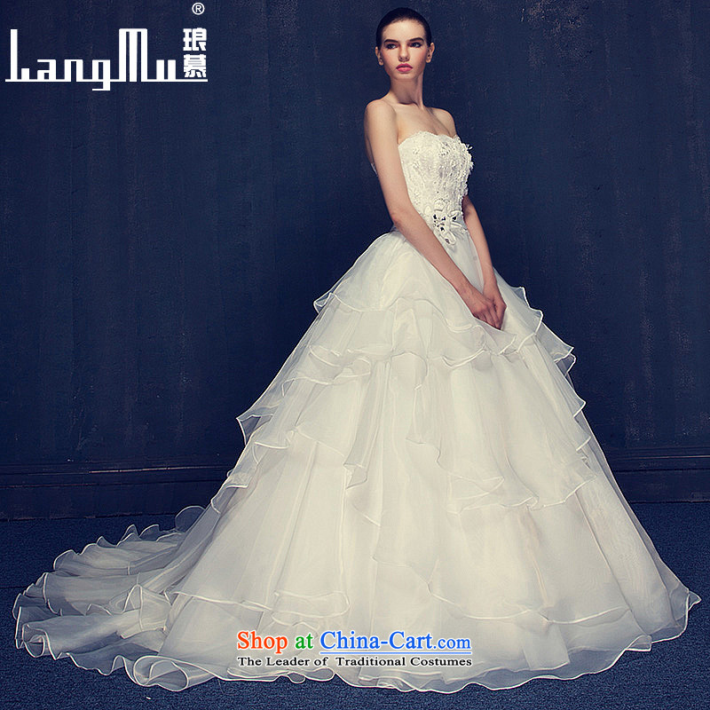 The 2015 summer Luang wedding dresses new marriages stylish pregnant women and Chest Flower wedding tail autumn m White L, working together to customize the , , , shopping on the Internet