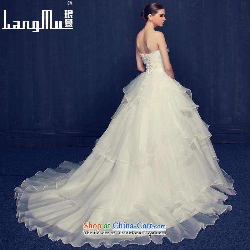 The 2015 summer Luang wedding dresses new marriages stylish pregnant women and Chest Flower wedding tail autumn m White L, working together to customize the , , , shopping on the Internet