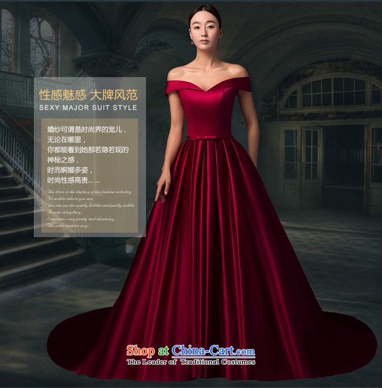 Hillo Lisa (XILUOSHA) of Windsor wedding dresses 2015 new word autumn shoulder wedding tail high-end wedding satin custom luxury wine red XXL picture, prices, brand platters! The elections are supplied in the national character of distribution, so action, buy now enjoy more preferential! As soon as possible.