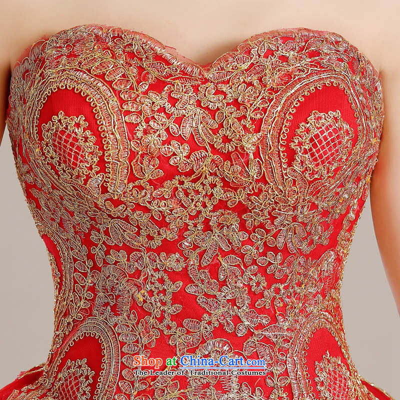 Time Syrian red wedding dresses skirts, Japan and the Republic of Korea Red bride larger embroidery anointed chest to wedding Korean brides bows wedding gown red XXL, serving time in Syria has been pressed shopping on the Internet