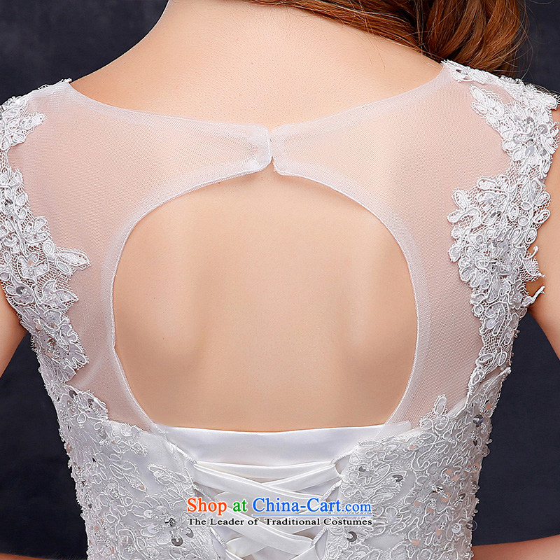 The Korean version of the shoulders, large video to align with thin Summer 2015 new marriages wedding dresses , is by no means a bride embroidered white , , , shopping on the Internet
