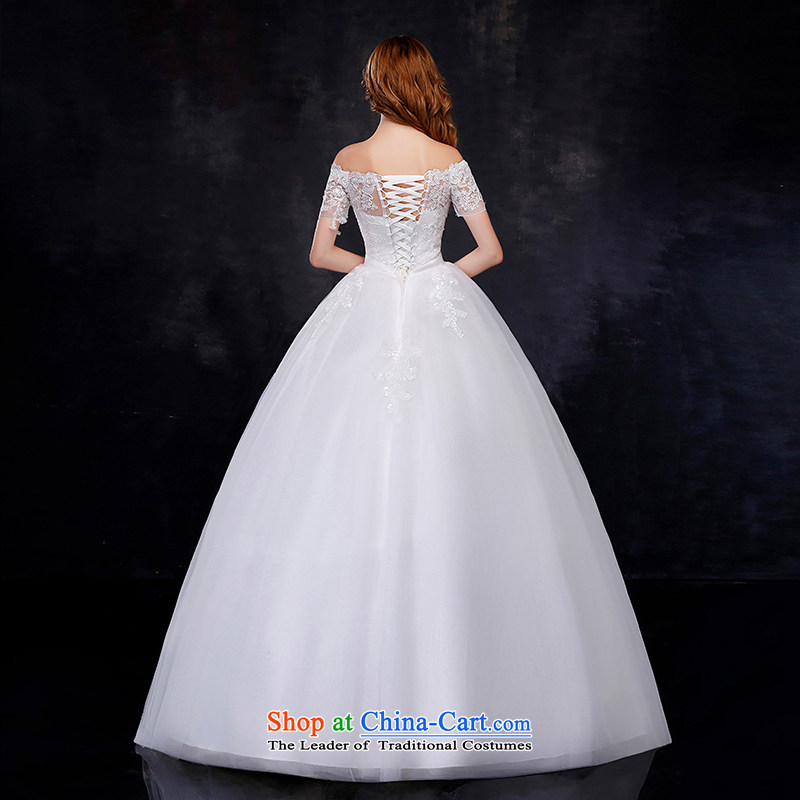 Summer 2015 new Korean word   Graphics thin align the shoulder straps to larger graphics thin marriages wedding dresses White M is embroidered bride shopping on the Internet has been pressed.