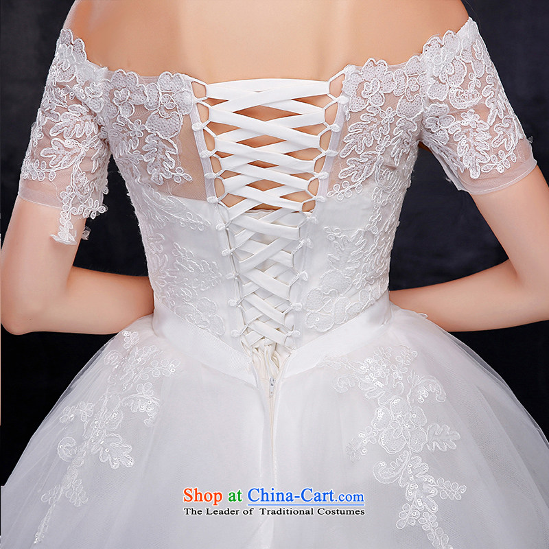 Summer 2015 new Korean word   Graphics thin align the shoulder straps to larger graphics thin marriages wedding dresses White M is embroidered bride shopping on the Internet has been pressed.