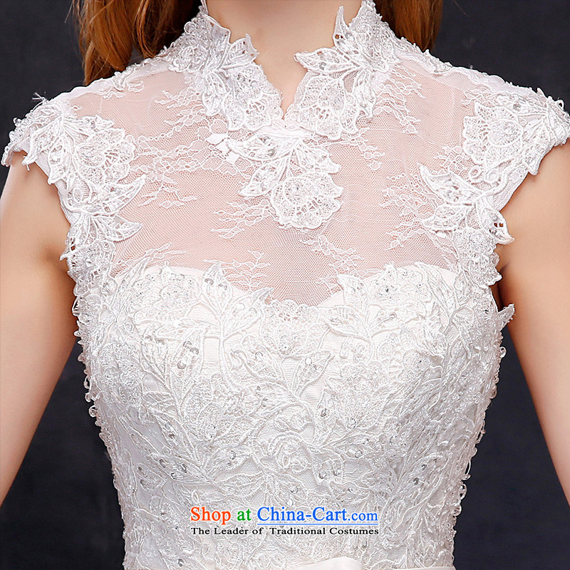 The Korean version of lace package shoulder collar align graphics to 2015 Summer thin new large graphics thin marriages wedding dress is embroidered brides XXXL, white , , , shopping on the Internet