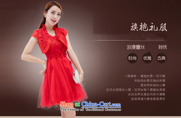 As autumn 2015 new wedding temperament gentlewoman for larger will serve the happy toasting champagne sleeveless bridesmaid to lace strap dresses two kits female red L picture, prices, brand platters! The elections are supplied in the national character of distribution, so action, buy now enjoy more preferential! As soon as possible.