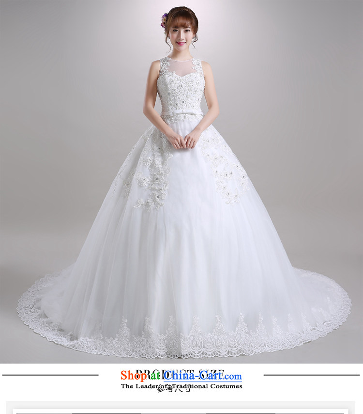 Talk to Her Wedding dress large tail 2015 autumn and winter new round-neck collar Korean romantic video thin large bride to align the wedding white L picture, prices, brand platters! The elections are supplied in the national character of distribution, so action, buy now enjoy more preferential! As soon as possible.