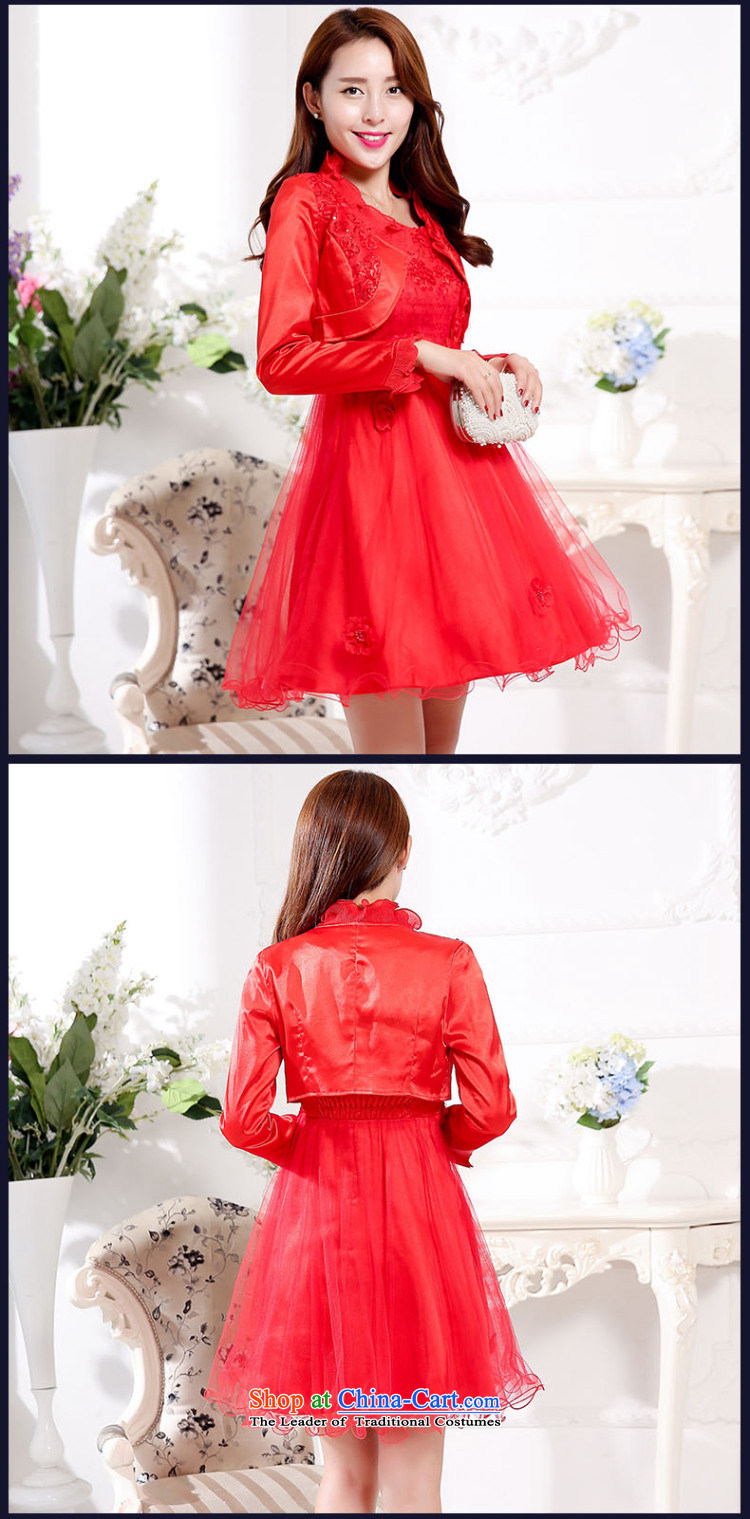 2015 Fall/Winter Collections Of new women's Korean leisure neck long skirt small-piece set with two coats wedding dresses RED M picture, prices, brand platters! The elections are supplied in the national character of distribution, so action, buy now enjoy more preferential! As soon as possible.