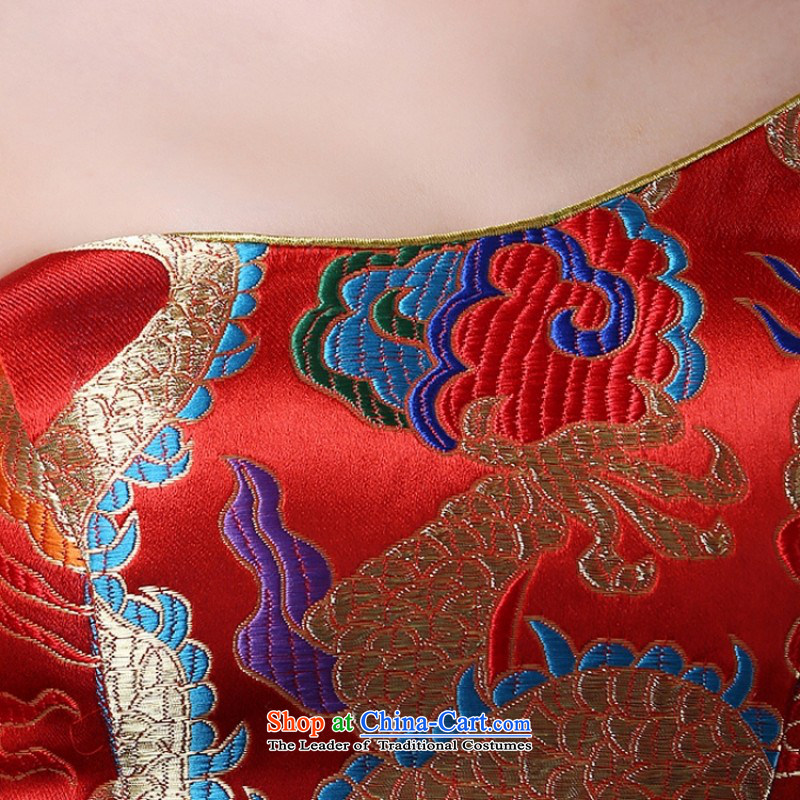 Break clearance of the cost. The new bride wedding dresses cheongsam wedding photography subject wedding dresses red dragon robe, L, love so Peng (AIRANPENG) , , , shopping on the Internet