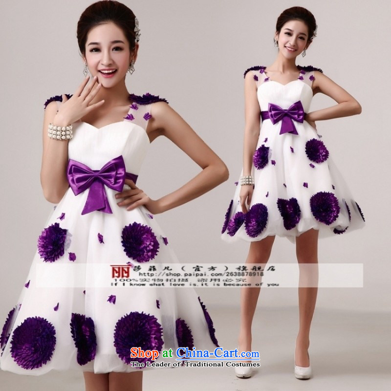 Break clearance of the cost. The new bride wedding dresses cheongsam wedding photography subject wedding dresses U89 S white, purple flowers love so Peng (AIRANPENG) , , , shopping on the Internet