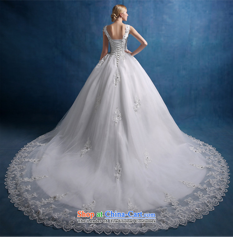 Martin Taylor Wedding 2015 new word shoulder tail wedding Korean lace stylish wedding bride custom wedding dress autumn white (sent three piece) S picture, prices, brand platters! The elections are supplied in the national character of distribution, so action, buy now enjoy more preferential! As soon as possible.